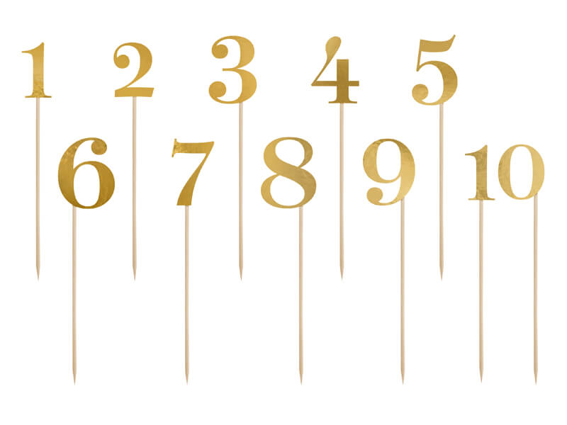 Numery na stół, złoty, 25,5-26,5cm